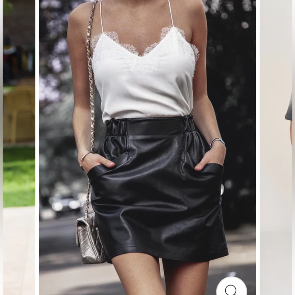 NWT!    ZARA NET FAUX LEATHER MINI SKIRT DARK BROWN